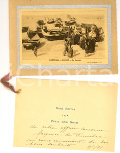 Autografo originale 1938 NAZARE  Auguri Maria DE SOUSA COUTINHO marchesa FUNCHAL Autografo 1