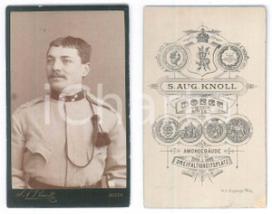 Fotografia d epoca originale 1890 ca BOLZANO /BOZEN Giovane ufficiale asburgico  Foto August KNOLL CDV 1