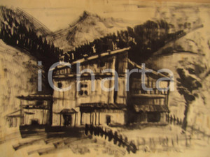 Opera d’arte autentica 1966 TRENTO CELENTINO DI PEJO Tempera A. PERINI 1