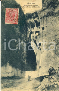 Cartolina originale da collezione 1911 SIRACUSA Orecchio di DIONISIO nella latomia del PARADISO *Cartolina FP VG 1