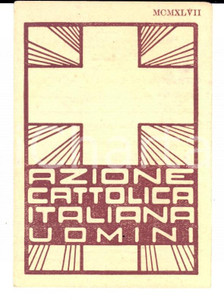 Oggetto da collezione cartaceo 1947 ROMAGNANO SESIA AZIONE CATTOLICA Tessera UNIONE UOMINI Guadenzio BIANCHI 1