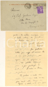 Autografo originale 1939 MILANO Lettera Domenico Edmondo CIONE a Gerolamo LAZZERI Autografo 1