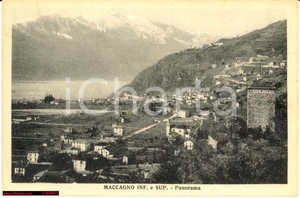 Cartolina originale da collezione 1929 Maccagno Inf. e Sup. - Veduta generale con lago 1