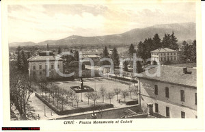 Cartolina originale da collezione 1940 ca CIRIE' (TO) Piazza Monumento ai Caduti FP NV 1