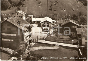 Cartolina originale da collezione 1962 ALAGNA VALSESIA VC Panorama STAZIONE FUNIVIA Cartolina FG VG 1