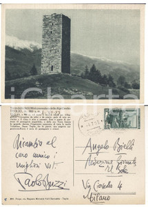 Autografo originale 1953 TEGLIO (SO) Torre Belli Miri *Cartolina Paolo BUZZI ad Angelo BIELLI 1