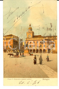 Autografo originale 1904 BOLOGNA Piazza Vittorio Emanuele Autografo dott. Lorenzo BORTOLOTTI 1