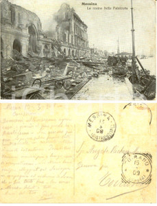 Autografo originale 1909 Terremoto di MESSINA Palazzata  *Cartolina del soccorritore Pietro RICHERI 1