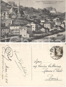 Autografo originale 1938 MOENA (TN) Dolomiti verso il Sassolungo *Cartolina Ennio BERTOLDI FP VG 1