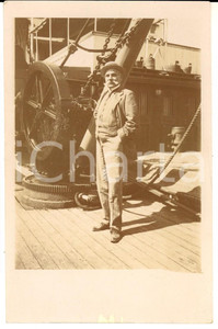 Fotografia d epoca originale 1910 Viaggiatore su un piroscafo in partenza Fotografia VINTAGE FP 1