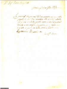 Documento originale, autentico 1833 COSTALUNGA BS Lazzarina BASSOLINA vende un ronco 1