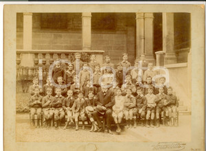 Fotografia d'epoca originale 1920 ca PARIS (F) Jean PELLIER con i compagni di classe e il maestro *Foto PETIT 1