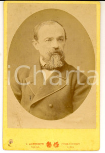 Fotografia d'epoca originale 1870 ca TORINO Ritratto maschile con il giaccone *Fotografia AMBROSETTI 1