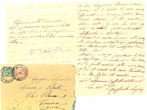 Autografo originale 1919 VARALLO (VC) Margherita e Aida SCAGLIA in morte di Luigi BELLI *Autografo 1