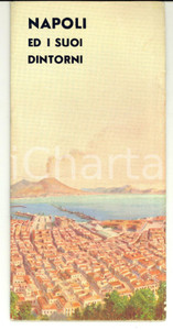 Materiale pubblicitario d’epoca 1950 ca NAPOLI  e i suoi dintorni Pieghevole turistico ILLUSTRATO VINTAGE 1