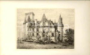 Stampa, bozzetto originale 1909 PARIS Vieilles murailles de France  LA ROCHEFOUCAULD FaÃ§ade sud E. SADOUX 1