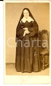 Fotografia d'epoca originale 1890 ca BOURGES (F) Ritratto di suora *Fotografia A. PELLOTIER 1