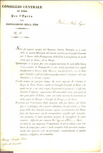 Documento originale, autentico 1837 ROMA CARDINAL BRIGNOLI Opera Propagazione Fede 1