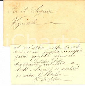 Oggetto da collezione cartaceo 1930 ca FIRENZE Teobaldo DAFFRA cieco di guerra AUTOGRAFO 1