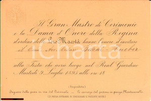 Documento originale, autentico 1895 ROMA Cesare BOSCHI HUBER festa del Re al Quirinale 1