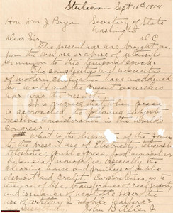 Documento originale, autentico 1914 WW1 STEILACOOM USA John B. ALLEN jr to Riccardo BORGHETTI Autograph 1
