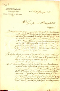 Documento originale, autentico 1841 BRESCIA Pietro BORGHETTI debitore CASA DI DIO 1