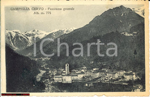 Cartolina originale da collezione 1924 Campiglia Cervo Panorama d epoca della valle 1