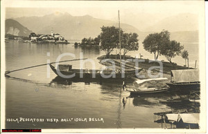 Cartolina originale da collezione 1914 Isola Pescatori *Lago Maggiore, veduta barche 1