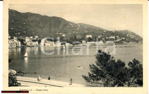 Cartolina originale da collezione 1938 Rapallo - Veduta lungomare animata con vela 1