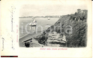 Cartolina originale da collezione 1904 Anzio lungomare  Vedutina animata con vele 1