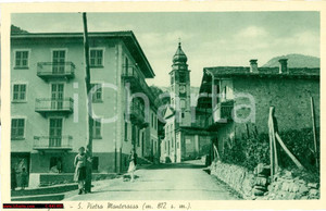 Cartolina originale da collezione 1920 circa SAN PIETRO MONTEROSSO CN Il paese animata 1
