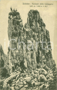 Cartolina originale da collezione 1931 SELVINO BG Torrioni della CORNAGERA Animata Cartolina FP NV 1