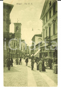 Cartolina originale da collezione 1920 ACQUI TERME AL Via Vittorio Emanuele Cartolina FP NV 1