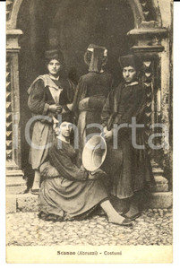 Cartolina originale da collezione 1919 SCANNO AQ COSTUMI ABRUZZO Donne in abito tradizionale FP VG 1