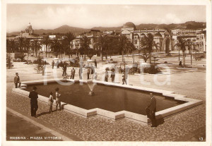Cartolina originale da collezione 1940 MESSINA Piazza Vittoria ANIMATA FG NV 1
