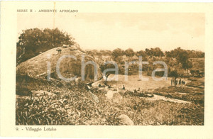 Cartolina originale da collezione 1935 ca LOFUKO CONGO Veduta del villaggio ANIMATA Cartolina FP NV 1