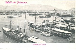 Cartolina originale da collezione 1900 ca PALERMO Veduta del PORTO *Cartolina FP NV 1