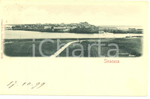 Cartolina originale da collezione 1899 SIRACUSA Veduta del porto Cartolina postale FP VG 1