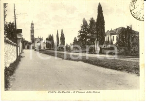 Cartolina originale da collezione 1939 COSTA MASNAGA LC Piazzale della Chiesa Cartolina FG VG 1