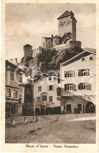 Cartolina originale da collezione 1936 CHIUSA (BZ) Piazza PARROCCHIA Panificio LADINSER Valle ISARCO *Cartolina FG 1