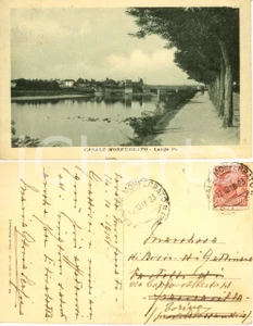Cartolina originale da collezione 1916 CASALE MONFERRATO AL Lungo Po Autografo Maria GLORIA SERPI FP VG 1