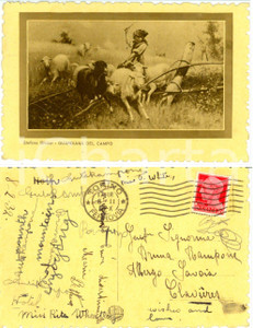 Cartolina originale da collezione 1932 TORINO Stefano BRUZZI Guardiana del campo Cartolina a Bruna RAMPONE FP VG 1