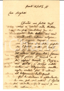 Manoscritto, lettera originale 1875 QUARTO (AT) Vendemmia BARBERA abbondante, ma le uve sono cattive *Lettera 1