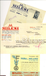 Materiale pubblicitario d’epoca 1951 MILANO XXIX Fiera MILESI lucidatura legno Invito 1