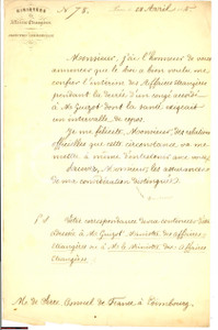 Autografo originale 1845 PARIS Tanneguy DUCHATEL Ministro degli Interni  Autografo 1