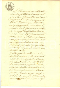 Documento originale, autentico 1871 NAPOLI Mariano SPARMA condannato per debiti e sfrattato dalla bottega 1