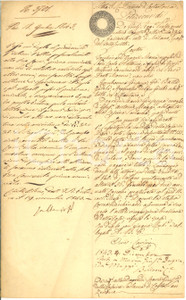 Documento originale, autentico 1843 PIEVE PORTO MORONE Lite Grazia Maria TACCHINARDI 1