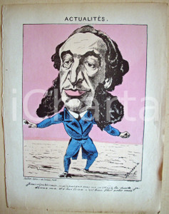 Stampa, bozzetto originale 1871 Caricatura Je suis rÃ©publicain Illus. J. CORSEAUX 1