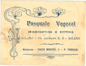 Oggetto da collezione cartaceo 1920 MILANO Imbiancatore e pittore Pasquale VEGEZZI 1