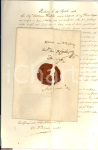 Documento originale, autentico 1862 PADOVA Caterina WINKLER malata teme truffa di Pietro CRIJER, 1